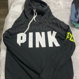 PINK Black cowl neck hoodie
